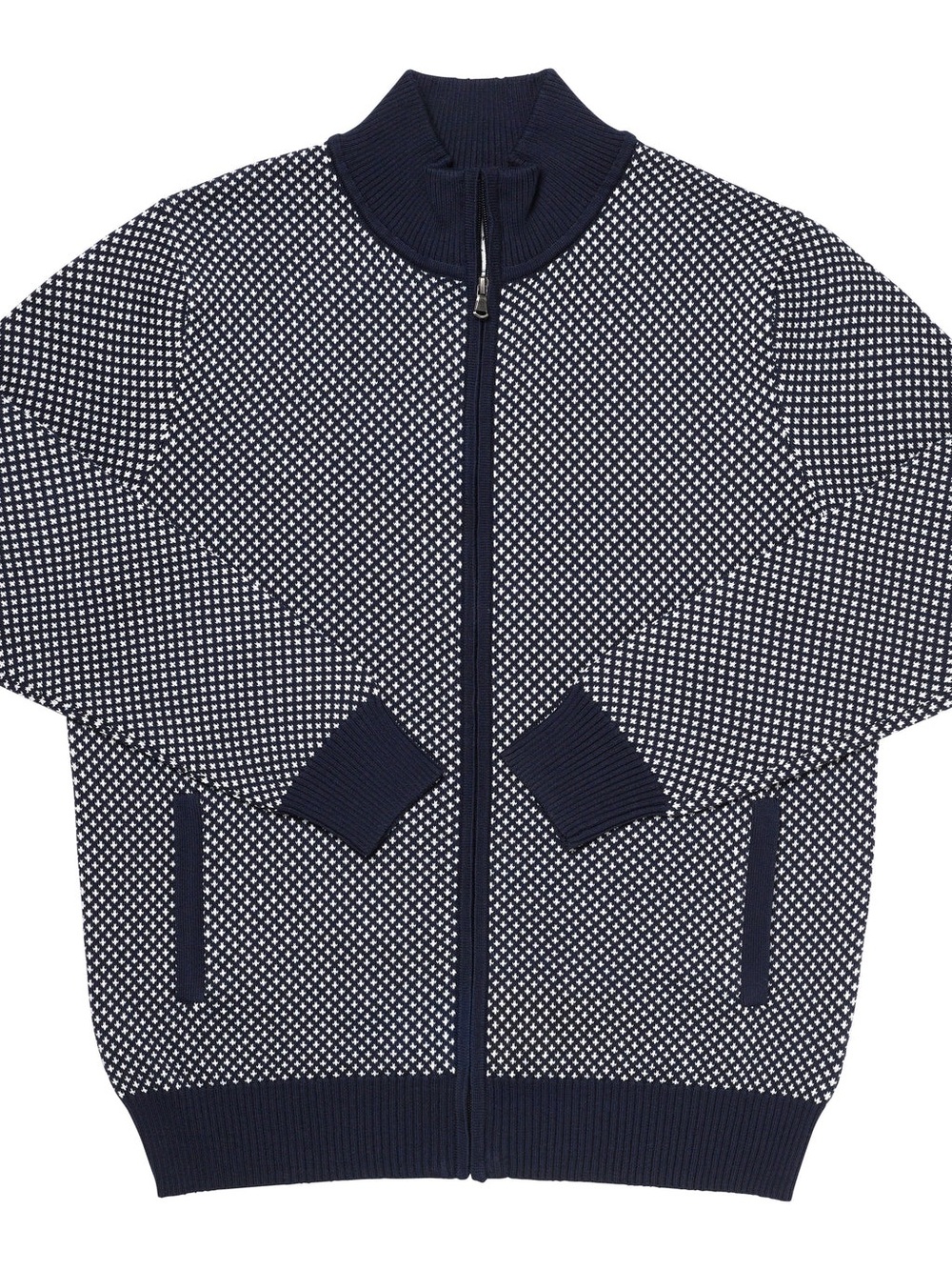 Long Wharf Supply Co Edgartown SeaWell Full Zip Sweater Navy Blue Golf Large